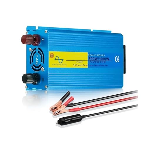 Convertidor Coche Inversor Inversor De Corriente De 1000 W CC 12 V CA 220 V 50 Hz 60 Hz para El Hogar Y El Coche Convertidor Energía Solar Inversor Onda Sinusoidal Pura(Universal 50Hz)