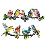 Photo Gallery vestamore decorazione da parete in metallo per uccelli, 2 pezzi, arte cortile recinto portico patio esterno interno ferro a lunga durata, colori realistici vibranti, scultura facile da appendere Photo Gallery vestamore decorazione da parete in metallo per uccelli, 2 pezzi, arte cortile recinto portico patio esterno interno ferro a lunga durata, colori realistici vibranti, scultura facile da appendere