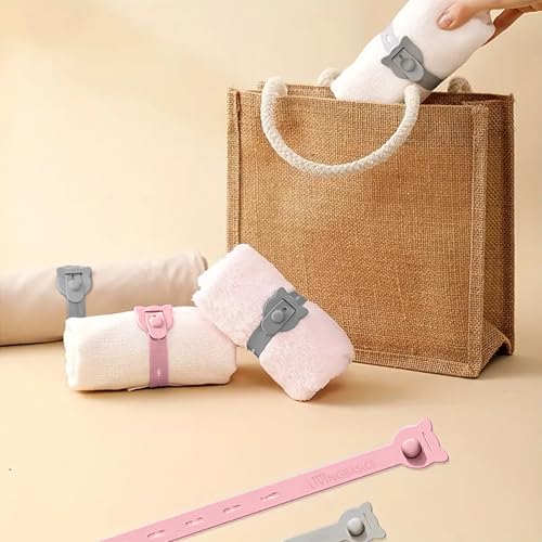 Image of LivingBasics 10 Pcs Silicone Reusable Cable Ties /Wire Ties /Adjustable Cable Organizer /Elastic Cord Organizer /Reusable Silicone Cord Straps for Earphones, PC, Wires, Chargers, Desk (Grey)