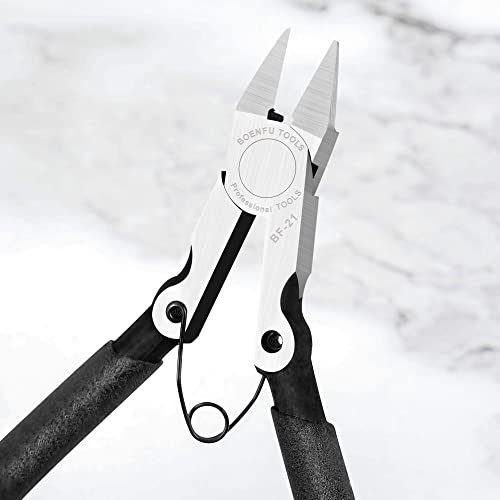 Boenfu Small Wire Flush Cutters 5-In, Sharp And Precision Side Cutting Pliers With Spring, Small Wire Snips For Jewelry Making, Model Cutting, Electronic - Black #TOP4