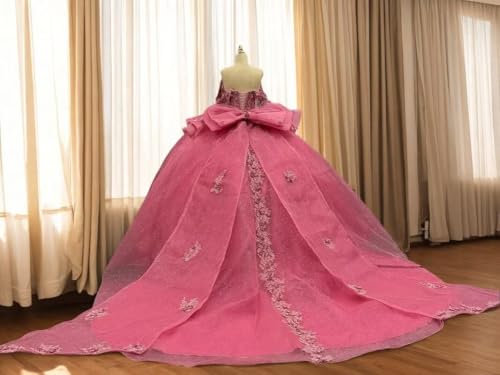 Zhangyo Off Shoulder Quinceanera Dresses Luxury Tiered Tulle Sweet 15 16 Dresses with Bow Sparkly Lace Tassels Ball Gown3