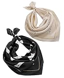 ☛【Multifunctional Fulares de Pelo】 El tamaño es de 60cmx60cm y se puede usar de muchas maneras, por lo que solo un accesorio puede mejorar tu estilo. Puedes usar el pañuelo en tu cabello o cabeza, o en tu cuello. También puedes sujetarlo al cinturón de tu bolso para transformarlo de elegante casual