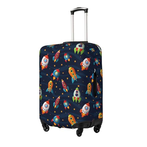 Spaceships And Stars Luggage Cover Protector Anti-Scratch Washable Fits 18-32 Inch Luggage-Small2