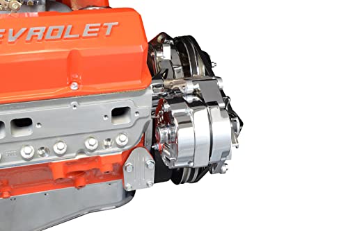 Ict Billet Sbc Lwp Alternator Bracket Double Hump Heads Adjustable Billet Kit Small Chevy 305 327 350 5.0L 5.7L V8 Eight Cylinder Long Water Pump Carburetor V Belt Compatible With Chevrolet 551672X #TOP5