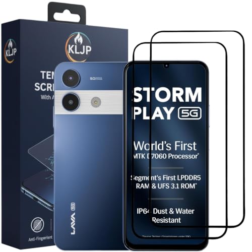 Image of Military-Grade Gorilla Tempered Glass For Lava Storm Lite 5G / Lava Storm Play With Installation Kit | Edge to Edge Coverage | Black (Pack Of 2)