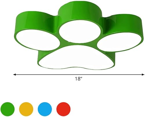 Miniatura 5 de LAKIQ Lámpara de techo empotrada para habitación de los niños, lámpara de techo LED con forma de huella de perro de dibujos animados, lámpara de