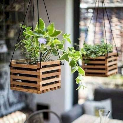 Deseno TWN Wooden Plant Container Set, living room balcony haal garden pot container stand Brown, LARGE - 10X10 inch, SMALL - 8X8 inch, 2 Pieces (B098BL2Q7Y) Amazon Price History, Amazon Price Tracker