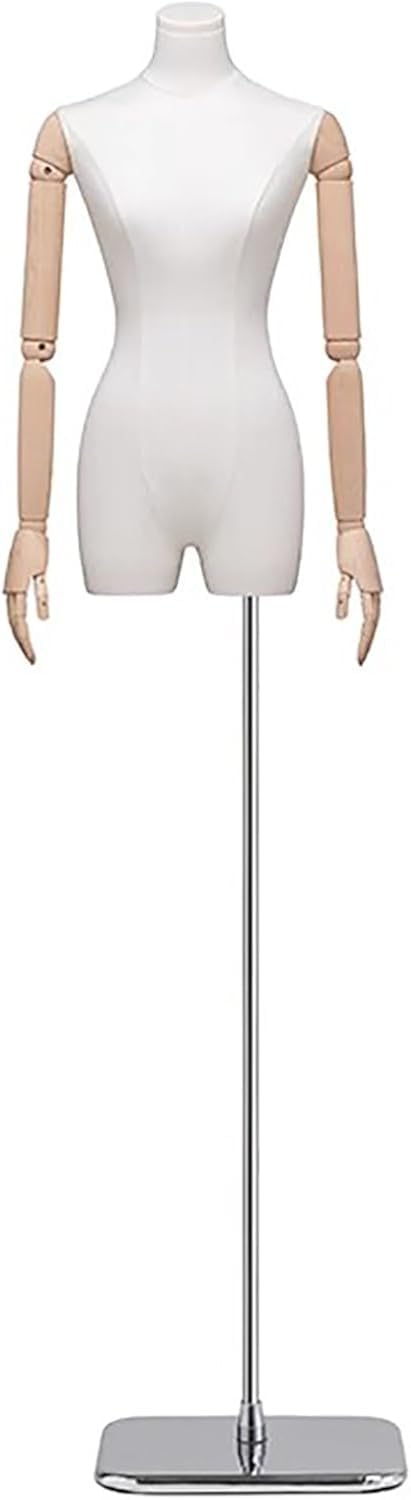 CONGRUI Fashion Mannequin, Dress Maniqui, Dummy Torso with Arms, Adjustable Stand, for Boutique, Window or Photography Display