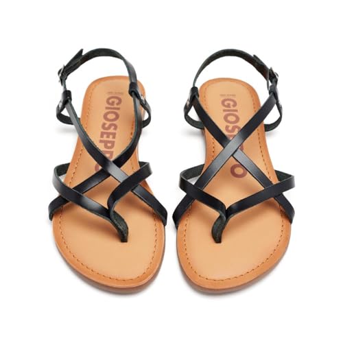 GIOSEPPO Sandalias Negras Estilo Romana para Mujer lelex