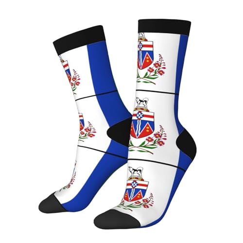 Flag of Yukon Socks For Men Women Outdoor Sports Running Hiking Wicking Crew Socks
