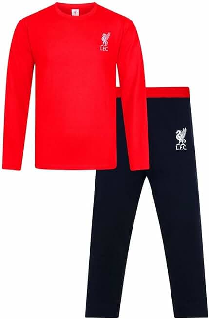 Mens Official Liverpool Football Club Red Long LFC Adults Pyjamas