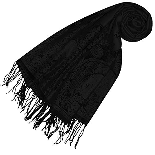 Pashmina Lorenzo Cana noir : votre écharpe cachemire idéale pour les soirées fraîches