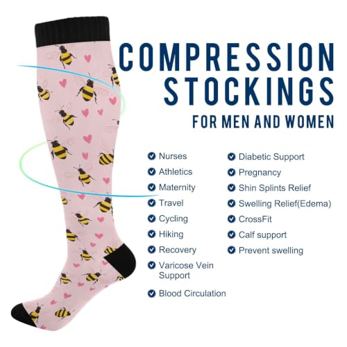 Image of Wusikd Halloween Black Cat Compression Socks for Women and Men Circulation Pumpkin Long Socks for Athletic Running 1