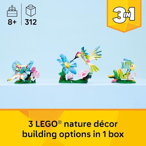 image for LEGO Creator 3 in1 Wild Animals: Colorful Hummingbird Building Toy for