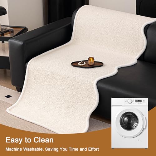 Housse de canapé d'angle en L gris clair 90x320 cm lavable - 6