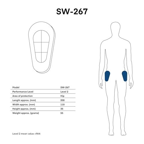 OZONE MOTO Pro-Tec SW-267 Hüftprotektoren für Motorradhose | Zwei im Set | Schutz der Stufe 2 | Taschen für Hüft Protektoren in Motorradhosen sind Erforderlich