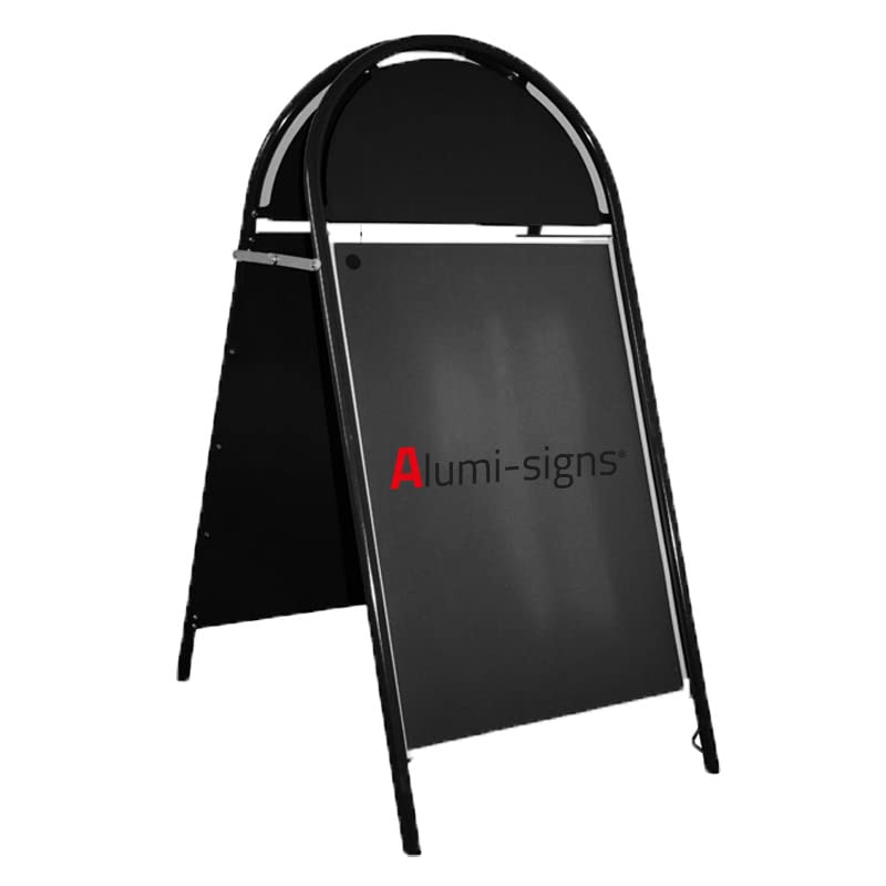 Alumi-signs Tubular A-Board with Arched Header (Black, 20"x30")