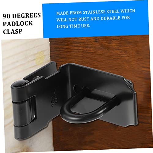 Image of DOITOOL 2pcs Stainless Steel Door Hasp Lock Right Angle Latch for Doors Easy to Install Durable Anti Design for Cabinets and Sheds