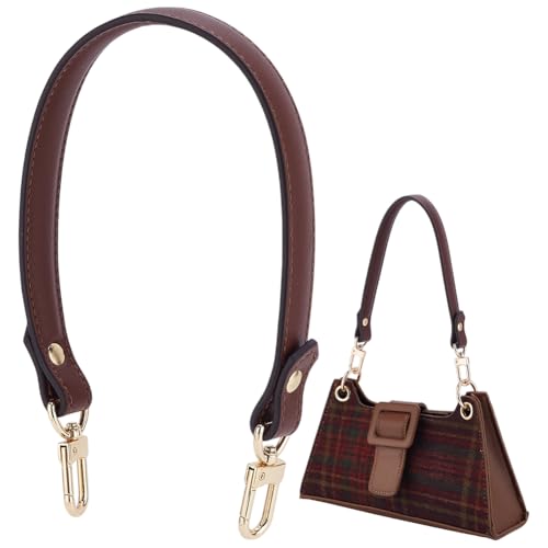 PH PandaHall 18 inches PU Leather Purse Strap Leather Bag Handle Replacement, Coconut Brown Short Bag Straps Replacement with Clasps for Handbag Tote Bag Underarm Bag Making