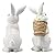 Easter-Basket Bunny-Decor-Figurines Home-Decorations - 2PC Easter Decorations Table Ornaments Resin Spring Bunny Carry Egg Basket Tabletop Decorations for Home Farmhouse 5.25H inch Newman House Studio