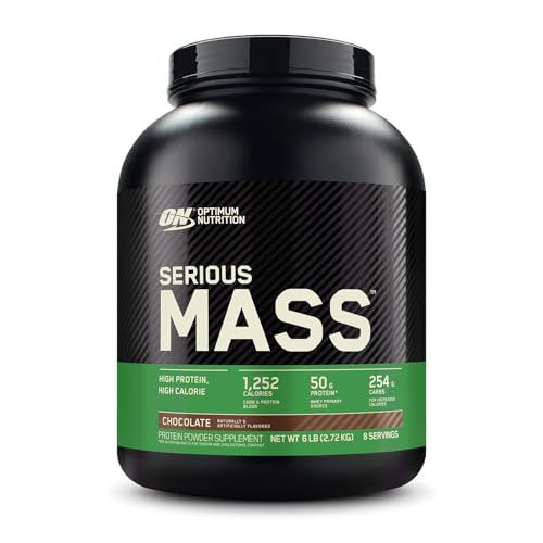 Optimum Nutrition (ON) Serious Mass: Protein Powder 50 Grams of Protein Vitamin C Zinc And Vitamin D for Immune Support - Chocolate 6 Lbs (2.72 kg)