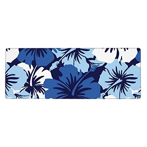 Tapis de souris de jeu hibiscus bleu avec surface de glisse fluide XXL