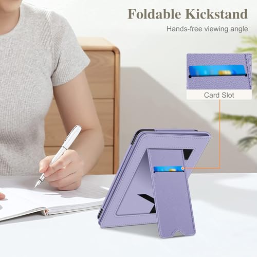 Image of Fintie Case for 7 inch /6.8 inch Kindle Paperwhite(12th /11th Generation-2024 /2021) and Kindle Colorsoft Signature Edition -Slim Foldable Stand Cover Auto Wake /Sleep for Paperwhite 2024, Lilac Purple