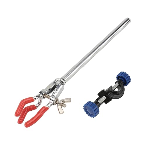 NAMOARLY 1 Set Three-jaw Clamp Experiment Equipment Beaker Holder Lab Tube Clamp Large Hose Clamp Adjustable Stand Clamp Boss and Stand Action Figure Stand 3 Prong Zinc Alloy Chrome Plating