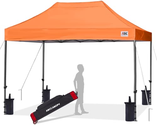Image of ABCCANOPY Patio Pop Up Canopy Tent 10x15 Commercial-Series (Orange)