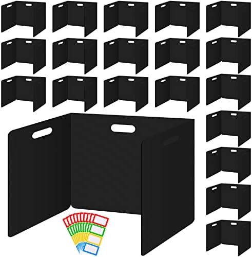 4-Pack Plastic Desk Dividers - Colored Privacy Folders For Classroom & Study