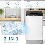 Winado Full Automatic Washing Machine, 17.6Lbs Top Load Portable Washer with Drain Pump, 10 Wash Programs 8 Water 2 in 1 Washer and Dryer for Apartments, RV, Camping - Image 3
