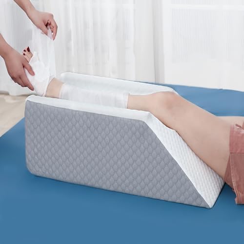 Forias Single Leg Elevation Pillow for After Surgery Memory Foam Leg Pillow for Sleeping with Dual Handles Non-Slip Leg Knee Support and Elevation Pillow for Ankle Injury Foot Rest Leg Swelling