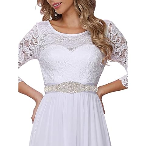 ShinyBeauty Bridal Belt Wedding Dress Belt 55cm Length by 4.5cm width Pearl Bridal Belt Sash Belts for Women Rhinestone Applique Belt Silver Rhinestone Belt RA300 Cover