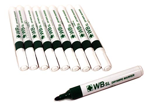 20x Green Whiteboard Flipchart Drywipe Marker Pens Pen Bullet Tip Kids School Office