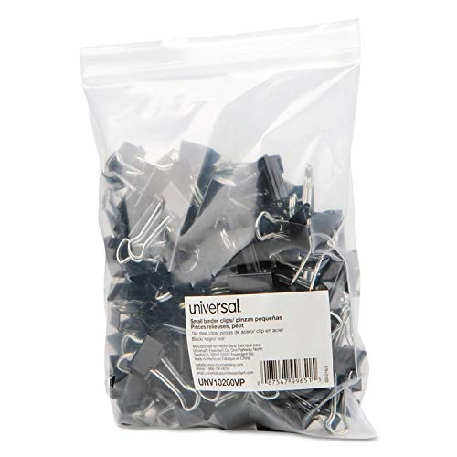 Universal Small Binder Clips Black/Silver, 144 Each (10200VP)