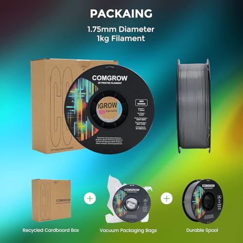 Image of Comgrow ABS 3D Printer Filament, 1.75mm, Heat Resistant, 1kg, Strong and Durable, Dimensional Accuracy + /- 0.02mm