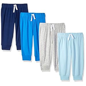 Amazon Essentials Baby Boys’ Cotton Pull-On Pants, Multipacks