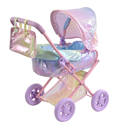 New Arrivals Olivia’s Little World Magical Dreamland Baby Doll Deluxe 2-in-1 Stroller and Bassinet Carrier for up to 18 Dolls, Multicolor