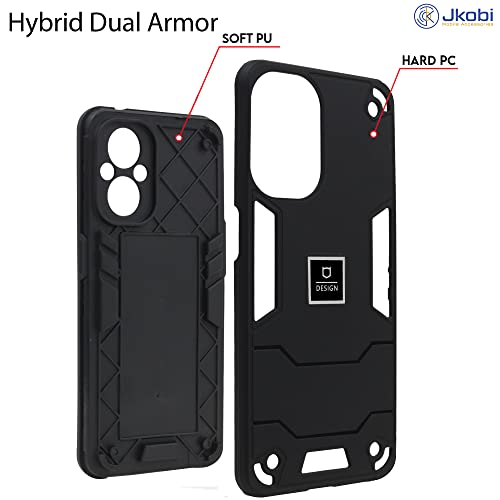 Image of Jkobi Back Cover Case for Realme Narzo 60x (Lightweight Hybrid Shockproof Polycarbonate| Slim Black)