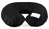 Wild Essentials Inflatable Travel Neck Pillow, U-Shape with Washable Soft Cover (Black)