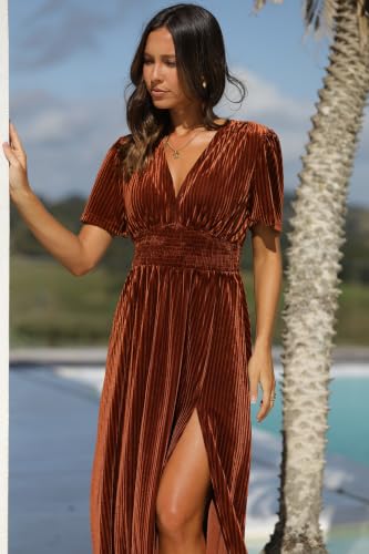Image of Maxigerui Women's Velvet Maxi Dress Formal Dresses for Wedding Guest Dress