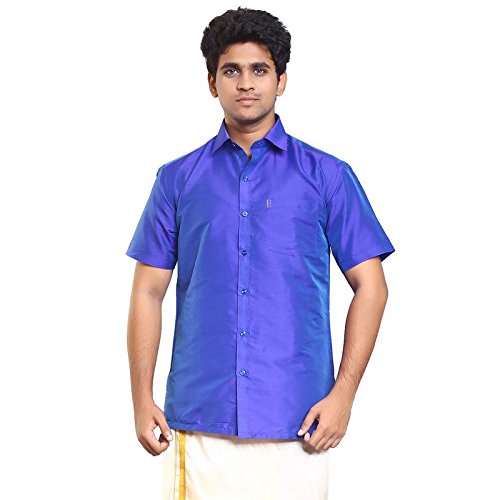 Image of THANGAMAGAN MENS SHIRT C BLUE SIZE 38