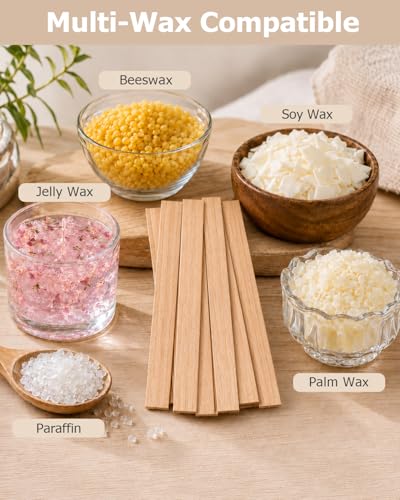 Miniatura 2 de Vabneer - Broca De Madera De Vela Con Soporte De Hierro Para Fabricación Artesanal De Bricolaje, Fabricación De Velas, 13 X 130 Mm 50 Unids Set