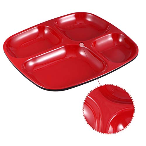 Doitool Wheat Straw Salad Plates Unbreakable Divided Plates Melamine Compartment Plates 4 Sections Appetizer Serving Tray Reusable Dinner Plates For Kids Elderly Disabled Kids Dinner Tray #TOP5