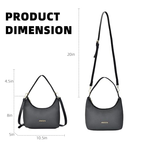 ARISTOTE Shoulder Bags for Women, Leather Small Purse Cute Handbag Hobo Tote Crossbody Wallet with Removable Strap4