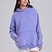 FAIABLE Womens Hoodies Oversized Unisex Acid Wash Hoodie Heavyweight Fleece Vintage Washed Distress Cotton Sweatshirt Women Men Couples Streetwear College Casual Fall Winter Autumn 2026 Light Purple