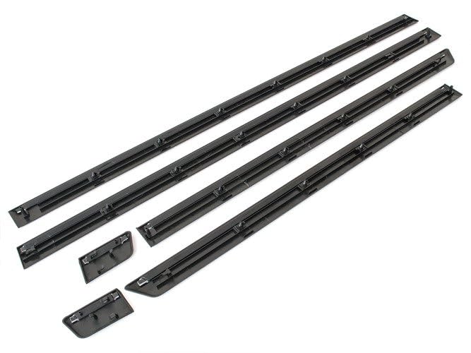 Lot de 6 baguettes de protection latérales adaptées pour Peugeot 406 (1999-2004) – Noir avec chrome – Incl. clips – Neuf