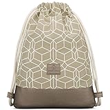 Johnny Urban Turnbeutel Hipster Noah Baumwoll Gymsack Gym Bag Beutel Sportbeutel Rucksack für Damen & Herren mit Innentasche - Aus robuster Baumwolle und veganem Leder