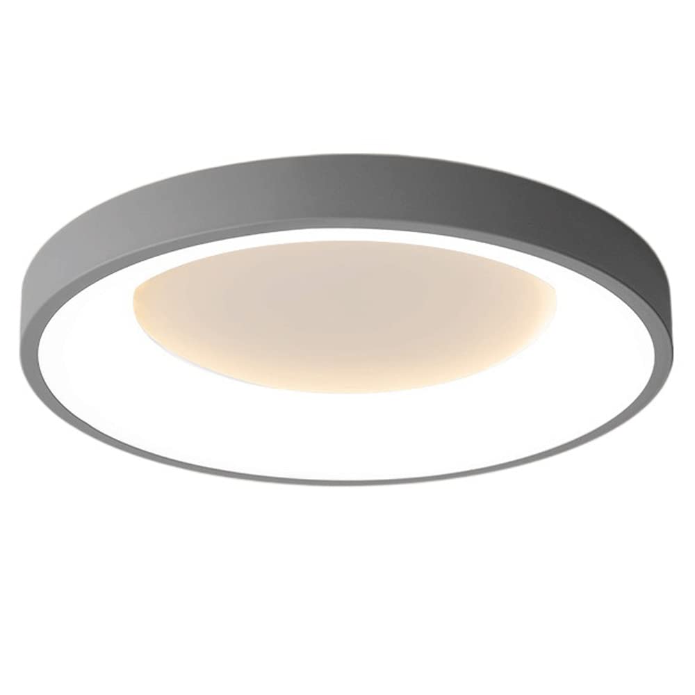 Plafonnier encastré moderne américain style circulaire épuré gris clair