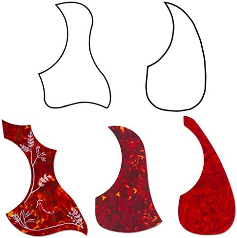 Pakala66 Acoustic Guitar Pickguard Pack of 8－Hummingbird and Water Shaped Self Adhesive (5 Pack)